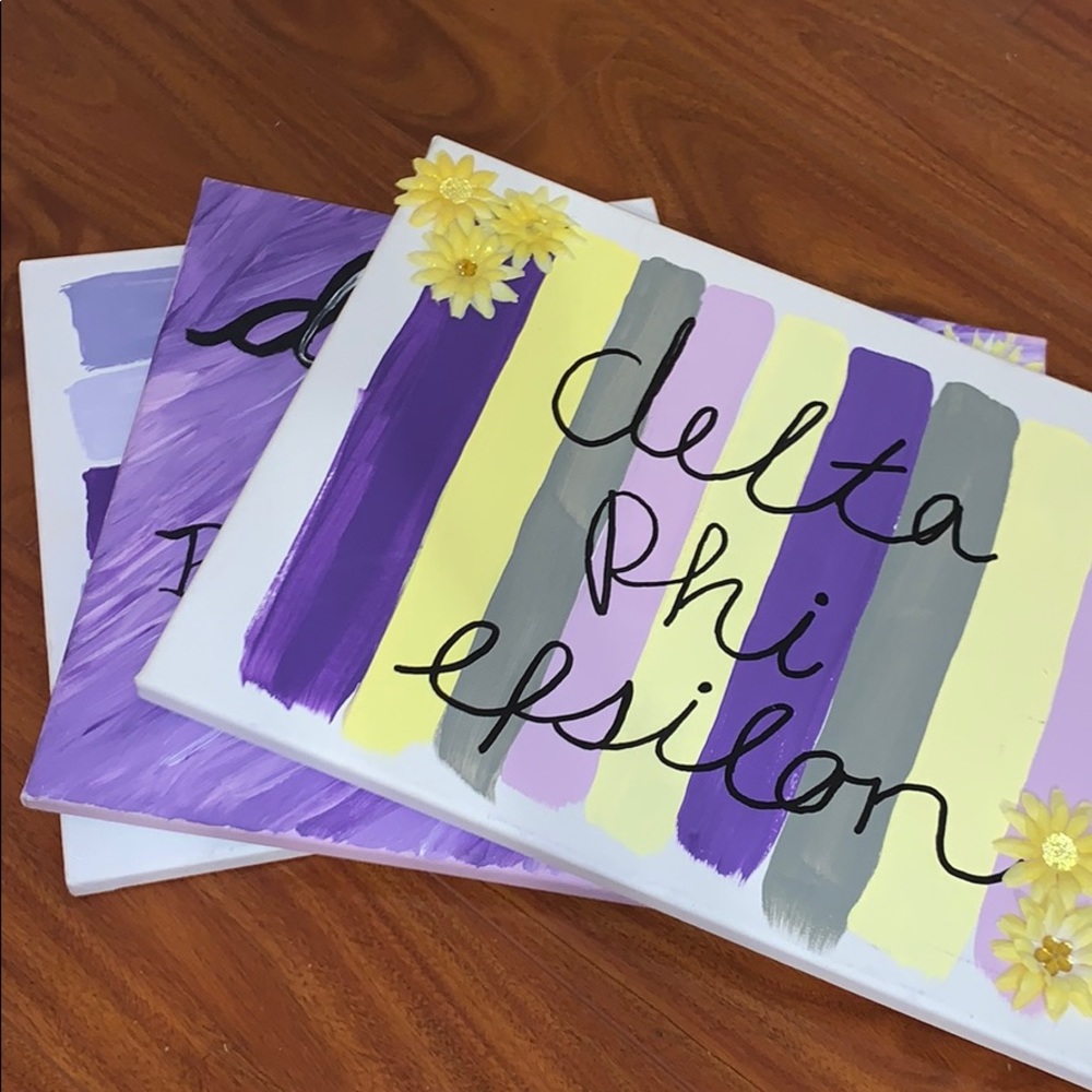 Set of 3 DPHIE delta phi epsilon canvas